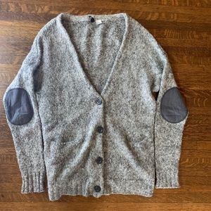 H&M Grey Cardigan With Elbow Patches Sz 12